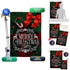 Breeze Decor Christmas House Flag Eagle Set Double-Sided Made in USA