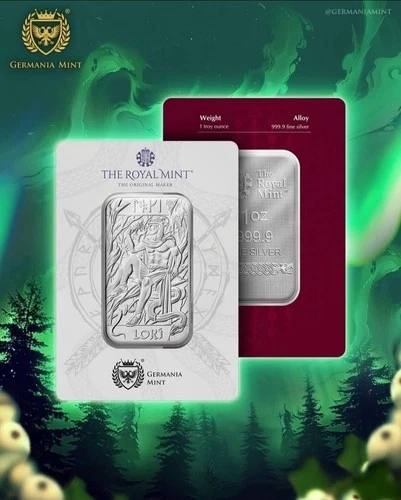 2025 Loki Norse Gods Germania Mint 1oz Silver Bullion Bar