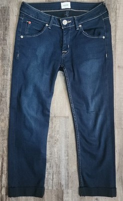 Hudson Women's Bacara Crop Straight Cuffed Jeans Size 27 Low Rise Flap Pockets