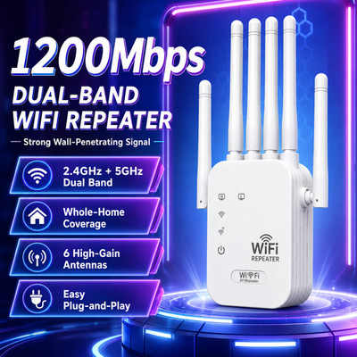 WiFi Extender Signal Booster Repeater Router Amplifier Up To 8500 sq.ft Coverage