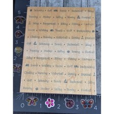 Hero Arts Sports Background S1255 1997 Wordprints Rubber Stamp Wood B26