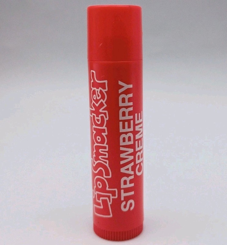 RARE Vintage Bonne Bell Lip Smacker Strawberry Creme Retro Bubble Font Text HTF