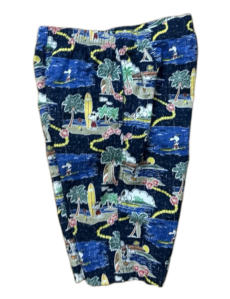 Pantalones Cortos Reyn Spooner X Peanuts Bloomer Snoopy Surf Hawaiano Niños Niños Talla 4 21" Foto 4 de 4