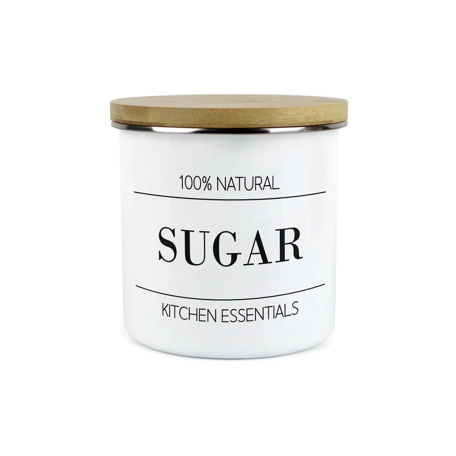 Minimalist Essentials Sugar Storage Canister - Black & White Kitchen Container