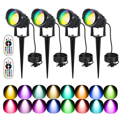 RGBW Spot Lights Outdoor, 12W Color Changing Landscape Lighting, IP65 Waterpr...