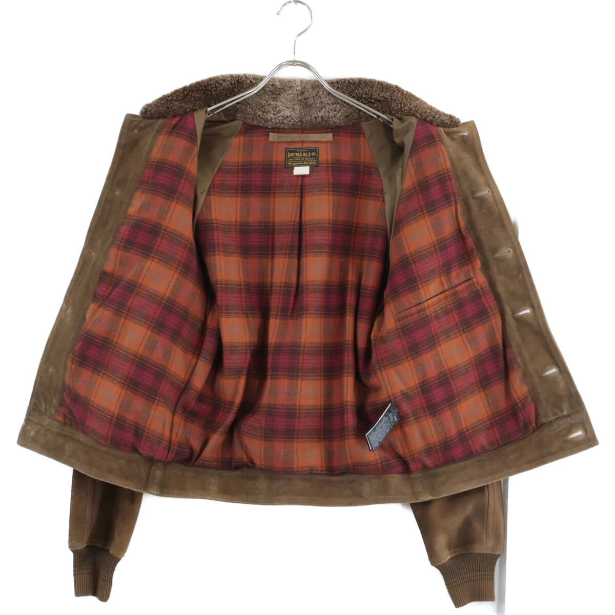 RRL Shearling Paneled Suede Jacket Brown Wool Used Very Good Size M image 6