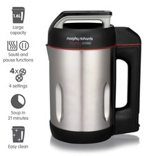 Image of Soup Maker 1.6L 1000W Stainless Steel Morphy Richards Sauté