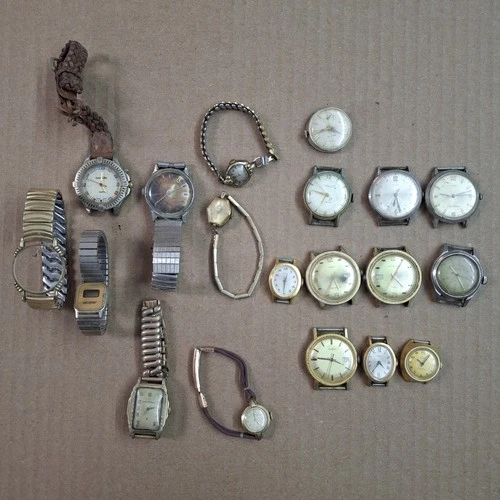 Vintage Watch Lot Timex Bulova Nelsonic Mechanical Quartz Wrist Watches Parts...