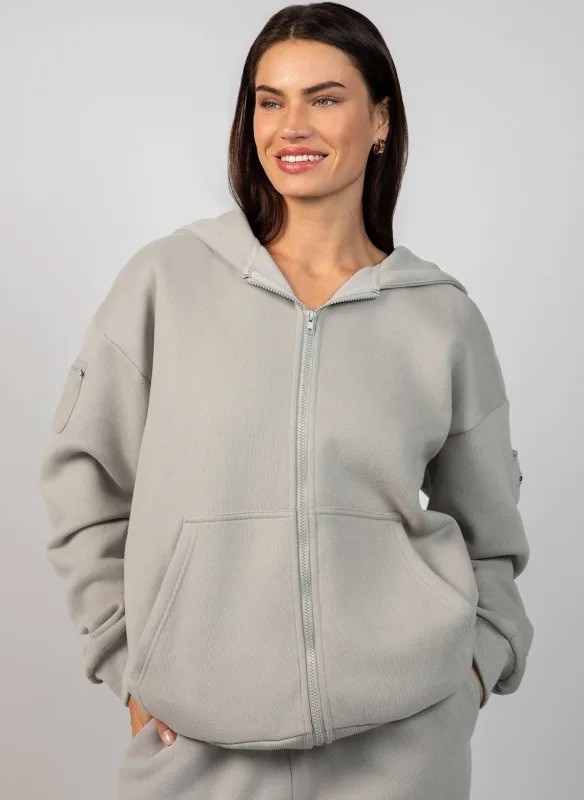 Comfrt Comfrt Travel Essentials Zip Hoodie Stone 3XL