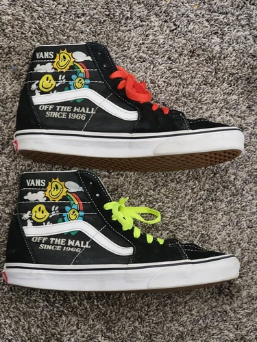 Vans Sk8 Hi Better Day nero sorriso skate scarpa casual sneaker uomo taglia 7 5