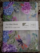 Floral Hard Shell Case for MacBook Air 13  A1369 A1466   Butterfly Design
