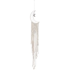 Macrame Dream Catchers, White Handmade Moon Design Cotton Dream Catcher