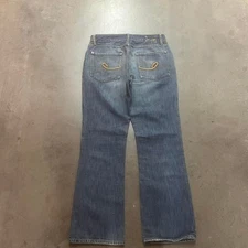 Y2K seven7 premium mens blue bootcut jeans embroidered skater wide leg 32