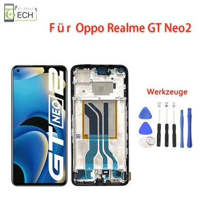 Für Oppo Realme GT Neo 2 OLED (kein LCD) Display mit Rahmen Touch Screen B...