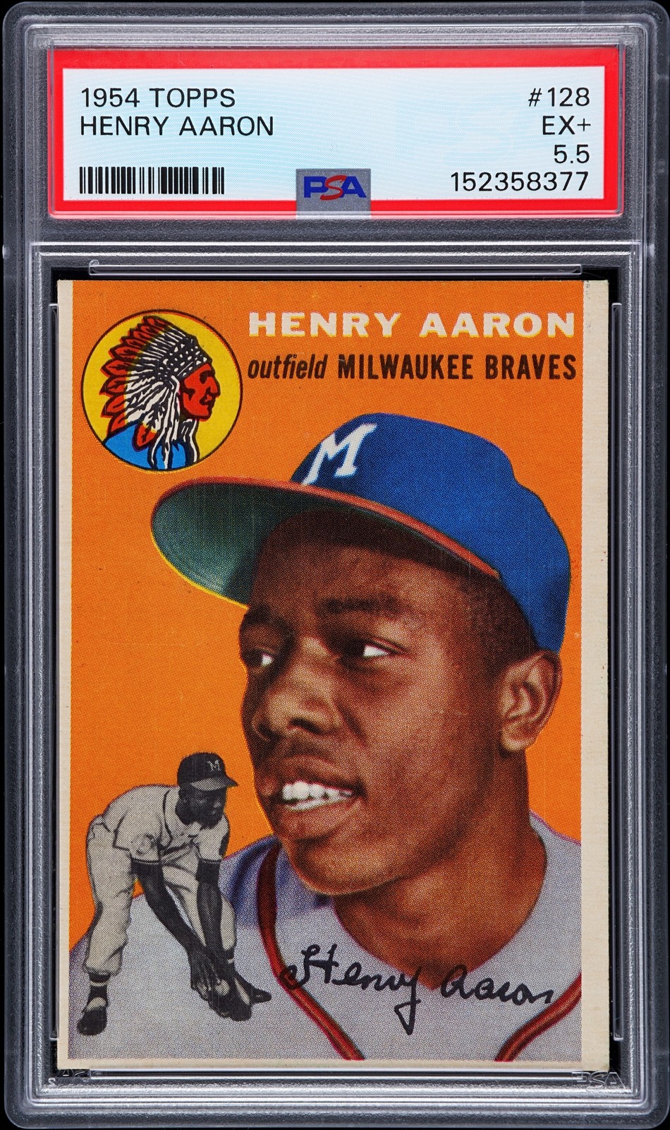 1954 TOPPS #128 HENRY AARON PSA 5.5