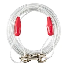 Small 40 ft Reflective Vinyl-Covered Tie-Out Cable for Dogs up to 35 lbs