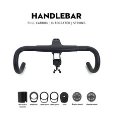 Carbon Road Handlebar with Stem 28.6/31.8mm Integrated Road Bike Handlebar
