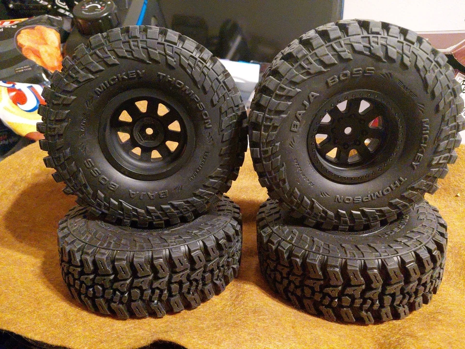 NEW Axial AXP8 Gilamon 2.2" Mickey Thompson Baja Boss Tires & 12mm Hex Wheels - Image 2 of 2