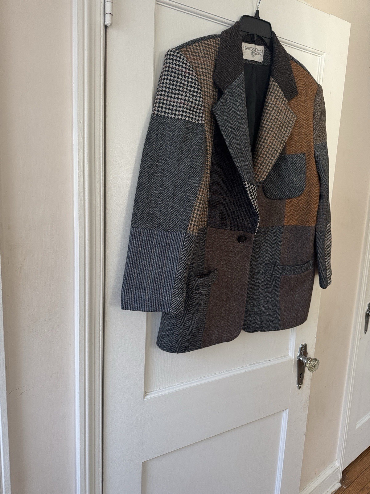 Vintage Patchwork Blazer Jacket | Wool Tweed | 80… - image 4