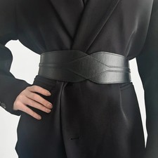 Elastic Wide Belt 6cm Faux Leather Coat Dress Waist Women's Waist Belts