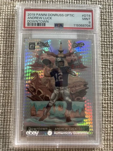 RARE 2019 DONRUSS OPTIC ANDREW LUCK DOWNTOWN PSA 9 CASE HIT COLTS
