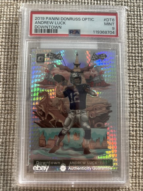RARE 2019 DONRUSS OPTIC ANDREW LUCK DOWNTOWN PSA 9 CASE HIT COLTS