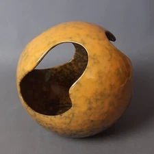 Ceramic Sphere Vase Maiolica Antonia Campi Laveno Design Vintage 70s