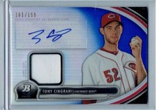 TONY CINGRANI 2013 Bowman Platinum RPA RC PATCH AUTO /199 Reds #AR-TC