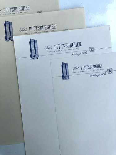 Vintage PITTSBURGH Pennsylvania PITTSBURGHER HOTEL Art Deco PA POSTCARD + PAPER - Picture 4 of 5