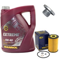 MotoröL Set 5W-40 5 Liter + ÖLfilter SH 424 P + Schraube FüR BMW 3Er 318I E46