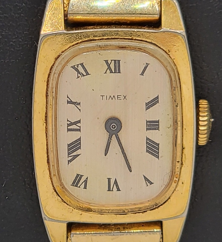 Women's Vintage Timex Manual Wind Up Watch Not Working Parts Repair 01