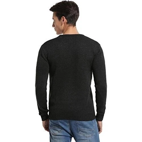 Men's Holiday Sweater Size XL Black Ugly Sweater Design Reindeer with Hat