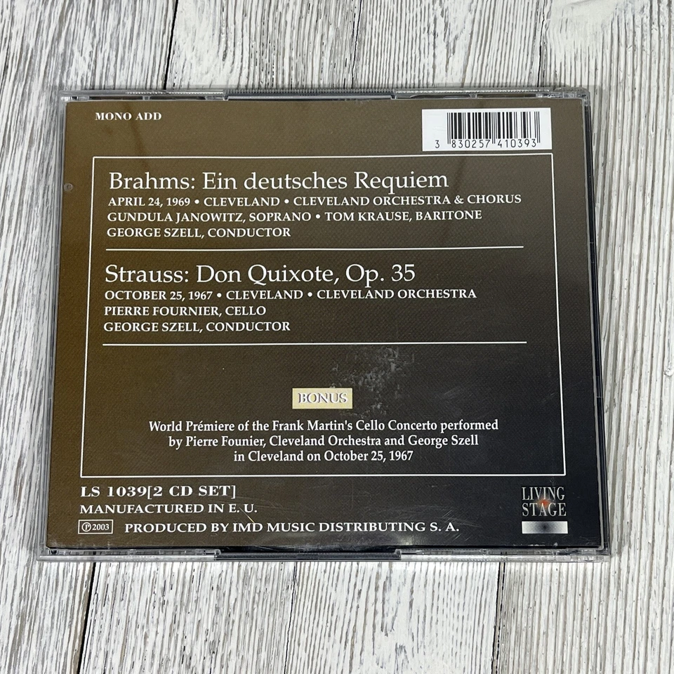 GUNDULA JANOWITZ - Brahms: Ein Deutsches Requiem / Strauss: Don Quixote - 2 CD Foto 2 de 4
