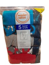 Wonder Nation Boys Boxer Briefs 5 Pack Underwear Size Medium 8 NEW