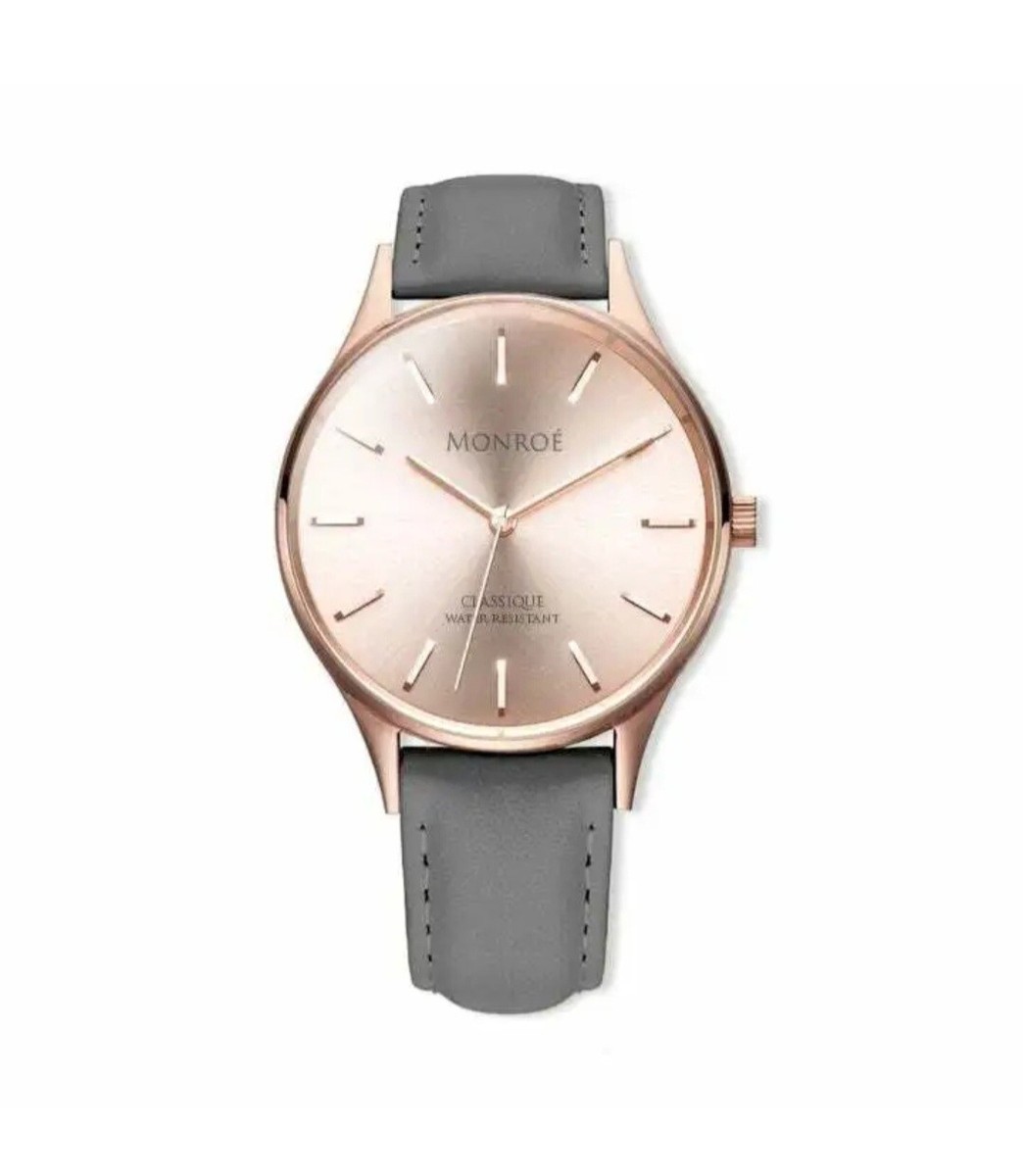 Monroe Classique Watch Sunburst Solerose Rose Gold Face Grey  display picture 2