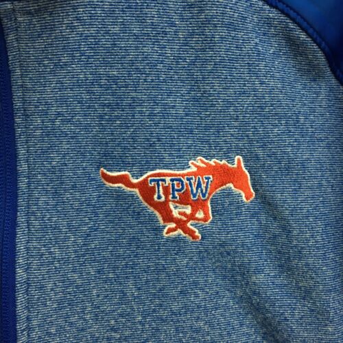 Under Armour SMU Mustangs Sweater Extra Large Adult Blue Loose 1/4 Zip NCAA Mens - Picture 3 of 11