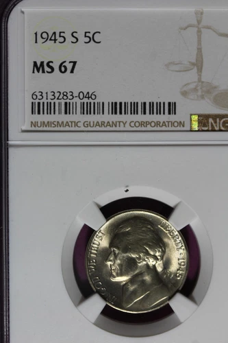 1945 S- NGC 5C MS67 JEFFERSON NICKEL #B47367