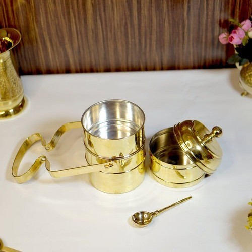 Brass Tiffin Box / Lunch Box with Tin Coating - Picture 9 of 12