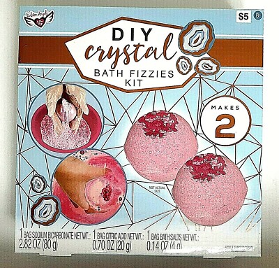 FASHION ANGELS CRYSTAL BATH FIZZES KIT! DIY FOR KIDS AGES 8+ MAKES 2 FIZZIES!