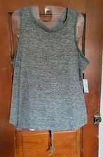 NWT ACTIV8 Women's M Black Scrunch Sleeveless Tank Shirt