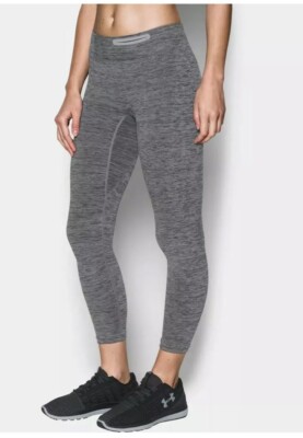 Under Armour Women's Threadborne Seamless Crop Anthracite Grey Pants SZ S NWT