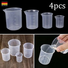 4 stk Kunststoff Messbecher Set Kit Meßkanne Meßbecher 50-500ml für Labor Küche