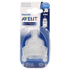 Philips Avent Classic Medium Flow Nipples,3M -new-N