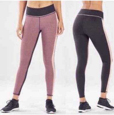 Fabletics high waisted Statement heathered pink and gray leggings yoga - S