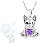 Dog Heart Shape Crystal Pendant Necklace for Women Fashion Lady Necklace