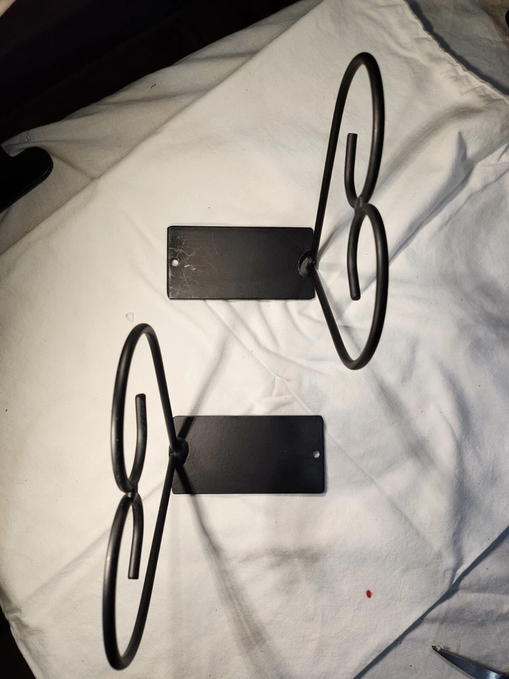 Extremos de libro de metal decorativos de corazón negro vintage ¡MIRA NUEVO! Foto 3 de 4