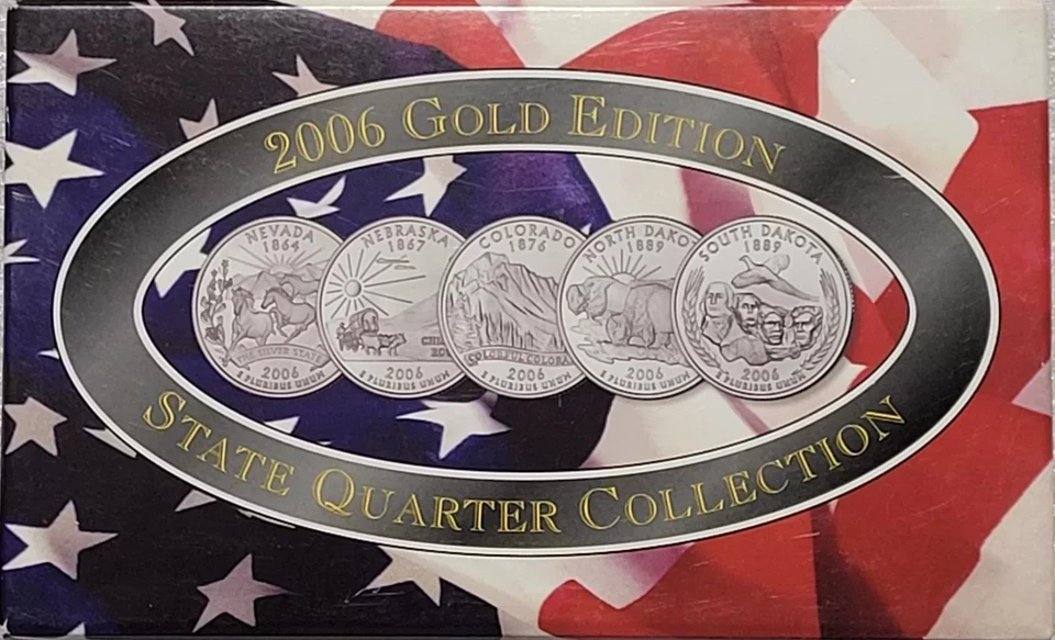 Lot of 5 State Quarter Sets 2006 Gold Platinum Denver Philadelphia 2007 Platinum - Image 2 of 4