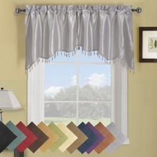 Luxury Modern Soho Swag Valance Solid Pattern 70 X 30 inche Set of 2 Valances