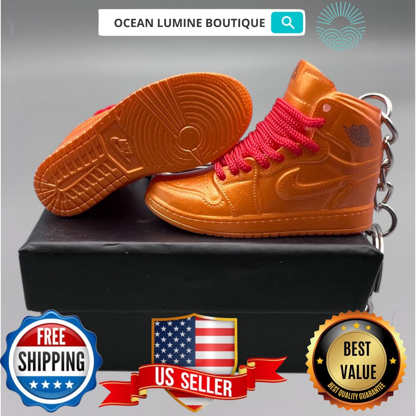 Air Jordan 3D Mini Sneaker Keychain, Basketball Sneaker Collectible, Box Options