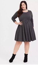 Torrid Mini Sweater Lace-Up Dress Long Sleeves Crew Neck Cozy Size 2X 18-20